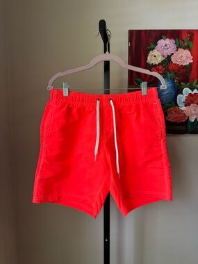 Sundek Neon Swim Trunks with White Drawstring
